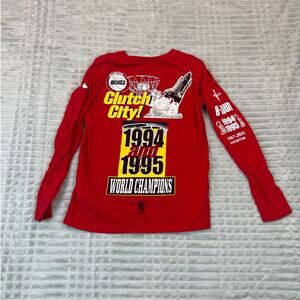 Nike Kids Small Houston Rockets Clutch City H Town Graphic Long Sleeve T-Shirt